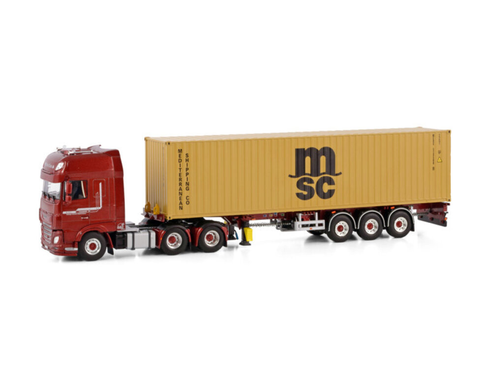 WSI WSI DAF XF Super Space Cab 6x2 with 3-axle container trailer + 40ft container  FÜRST