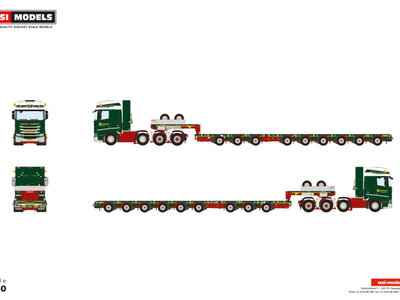 WSI WSI Scania SR Highline 8x4 with 6-axle manoovr + 3-axle Dolly GOUDRIAAN
