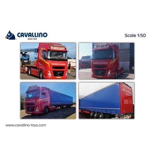 Cavallino Cavallino Volvo FH Aero Globetrotter with 3-axle curtainside trailer JAC V.D. VEGT