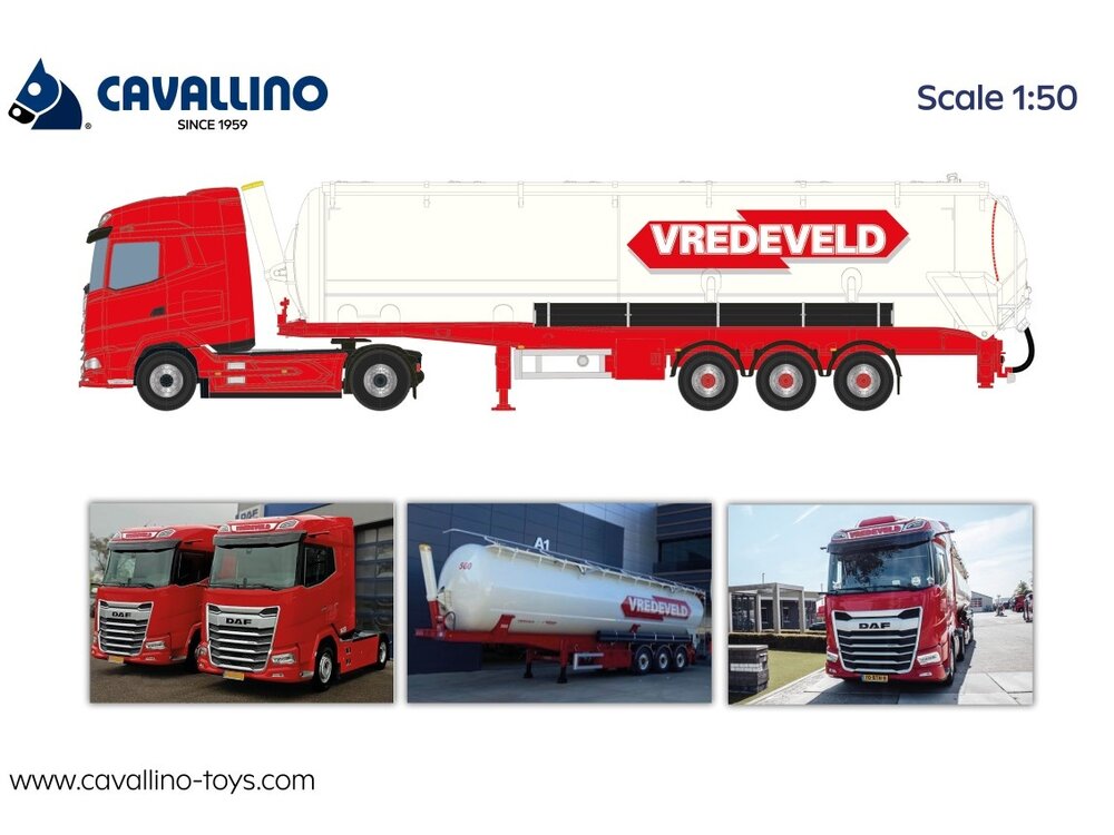 Cavallino Cavallino DAF XG 4x2 with 3-axle bulk trailer VREDEVELD TRANSPORT
