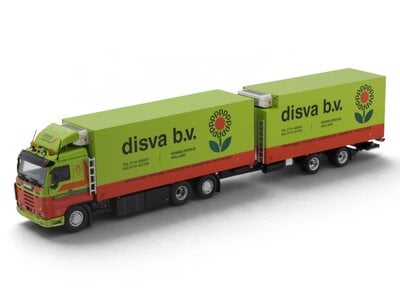 Tekno Tekno Scania 143-420 streamline Topline Riged truck with 2-axle trailer  DISVA