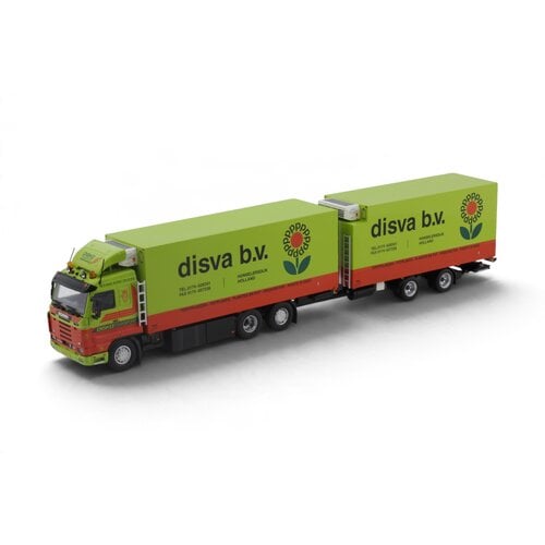 Tekno Tekno Scania 143-420 streamline Topline Riged truck with 2-axle trailer  DISVA
