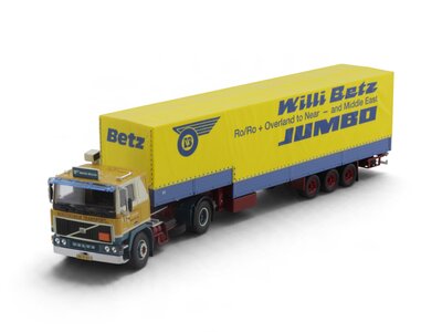 Tekno Tekno Volvo F12 met klassieke 3-assige zwanenhals oplegger WINTERSWIJK TRANSPORT / WILLY BETZ