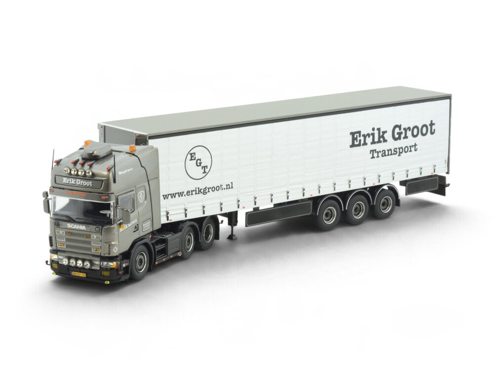 Tekno Tekno Scania 4-serie Topline 6x2 truck with 3-axle curtainside trailer ERIK DE GROOT TRANSPORT