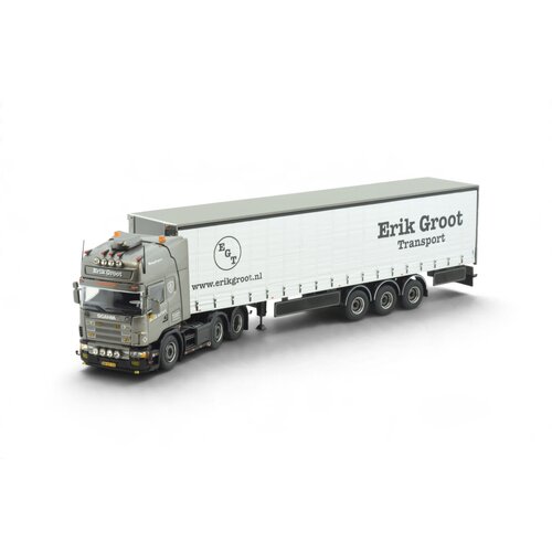 Tekno Tekno Scania 4-serie Topline 6x2 truck with 3-axle curtainside trailer ERIK DE GROOT TRANSPORT