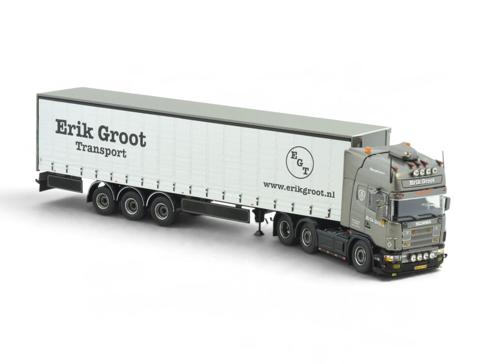 Tekno Tekno Scania 4-serie Topline 6x2 truck with 3-axle curtainside trailer ERIK DE GROOT TRANSPORT