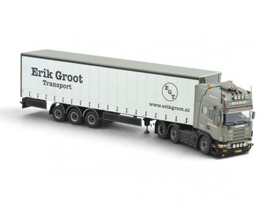 Tekno Tekno Scania 4-serie Topline 6x2 truck with 3-axle curtainside trailer ERIK DE GROOT TRANSPORT