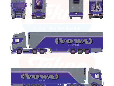 Tekno Tekno Scania NGR Highline 6x2 with 3-axle reefer trailer VOWA - ULTRAVIOLET
