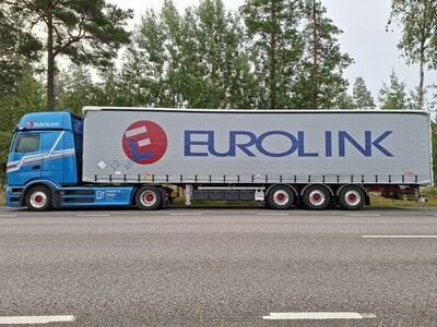 Tekno Tekno Mercedes E-Actros Gigaspace 4x2 with 3-axle curtainside trailer EUROLINK