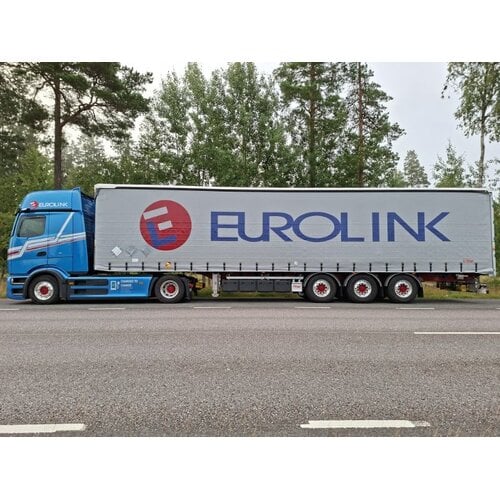 Tekno Tekno Mercedes E-Actros Gigaspace 4x2 with 3-axle curtainside trailer EUROLINK