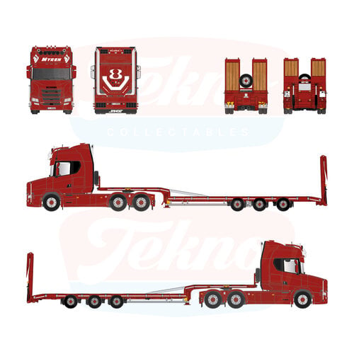 Tekno Tekno Tuft R Highline with 3-axle Broshuis semi lowloader MYREN