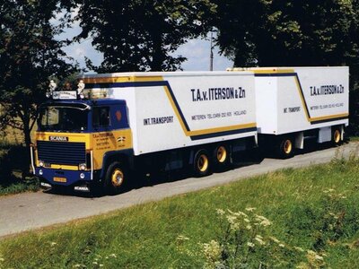 Tekno Tekno Scania 111 6x2 rigid truck with 2-axle trailer T.A. VAN ITERSON