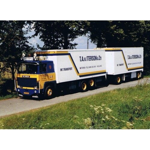 Tekno Tekno Scania 111 6x2 rigid truck with 2-axle trailer T.A. VAN ITERSON