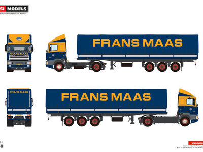WSI WSI DAF 95 Comfort Cab +3-axle classic curtain trailer FRANS MAAS