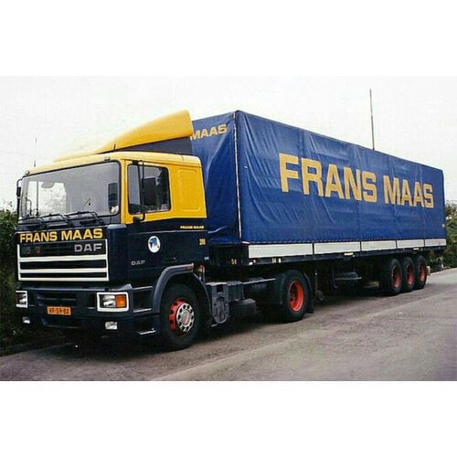 WSI WSI DAF 95 Comfort Cab +3-axle classic curtain trailer FRANS MAAS