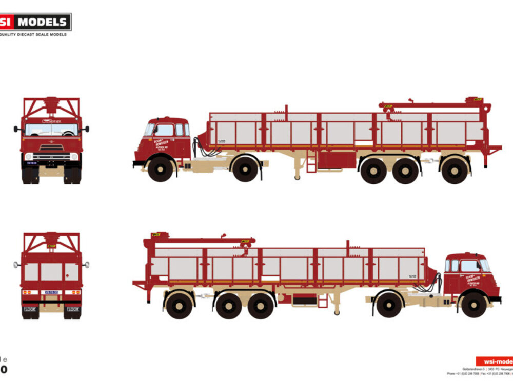 WSI WSI DAF 2000 DO 4x2 with 3-axle classic brick trailer TOON REMIJSEN