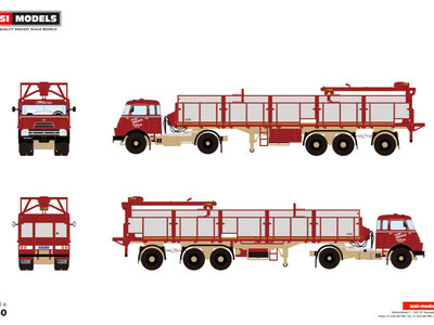 WSI WSI DAF 2000 DO 4x2 with 3-axle classic brick trailer TOON REMIJSEN