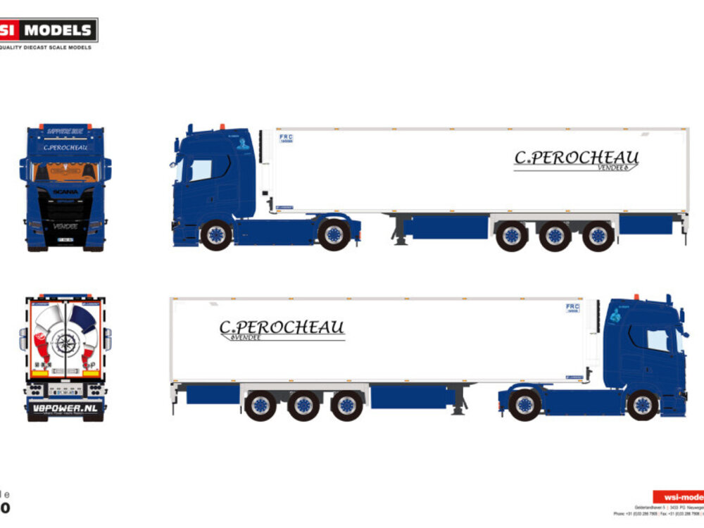 WSI WSI Scania NGS 4x2 met 3-as koeloplegger PEROCHEAU
