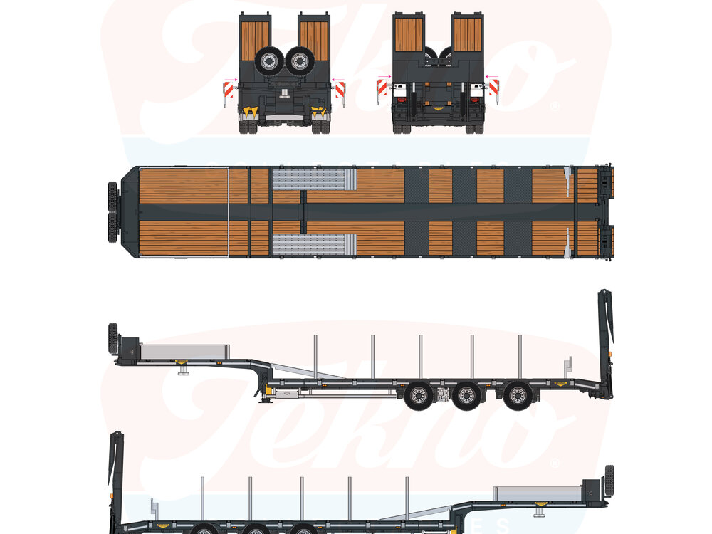 Tekno Tekno 3-axle Broshuis semi lowloader T.B.