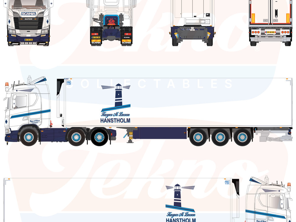 Tekno Tekno Scania Next Gen S500 met 3-assige koeloplegger KASPER M. LARSEN