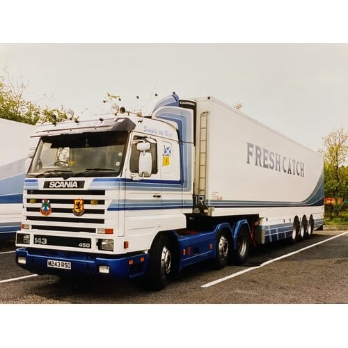 WSI WSI Scania 143M streamline 6x2 met 3-as koeloplegger C.A. ANDERSON FRESHCATCH Peterhead Scotland