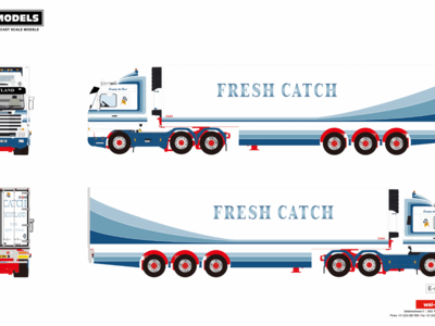 WSI WSI Scania 143M streamline 6x2 met 3-as koeloplegger C.A. ANDERSON FRESHCATCH Peterhead Scotland