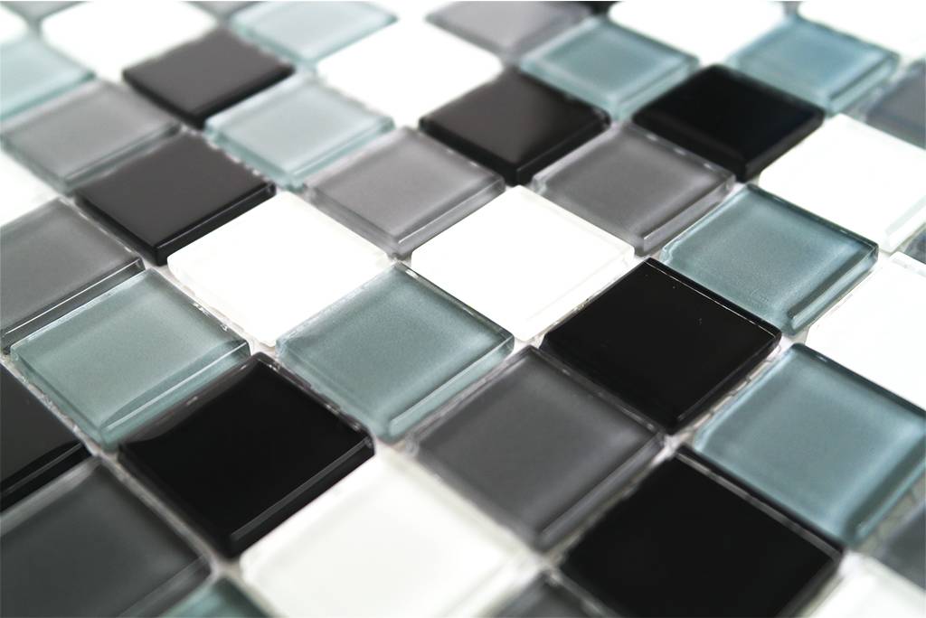 Glasmosaik Fliesen Schwarz Weiss Grau Mix Kr10 Mosaic Outlet