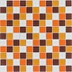 Glasmosaik orange braun weiß, glänzend - 30x30cm