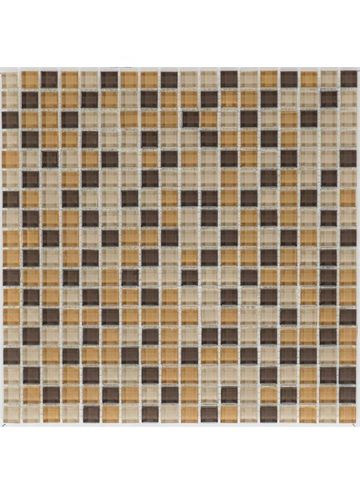 Glasmosaik braun-beige, glänzend - 30x30cm