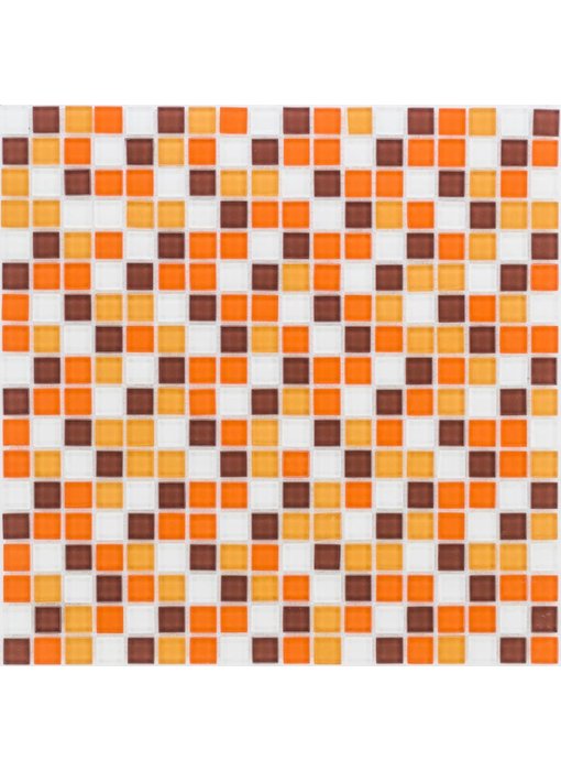 Glasmosaik orange-braun, glänzend - 30x30cm