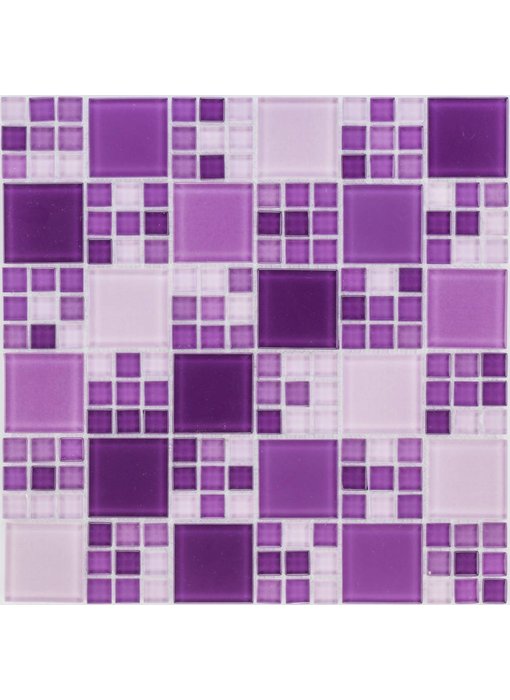 Glasmosaik violett mix, glänzend - 30x30cm