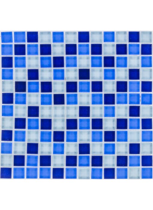 Glasmosaik Blau Mix, glänzend - 30cm x 30cm
