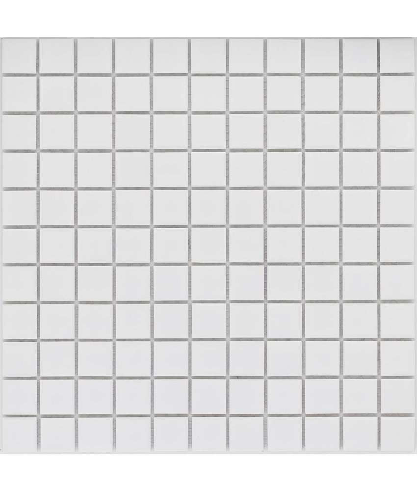 Keramik Mosaikfliese Weiß, matt- 30,2 cm x 30,2 cm