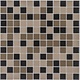 Keramik Mosaikfliese Schwarz Braun, matt - 33 cm x 33 cm