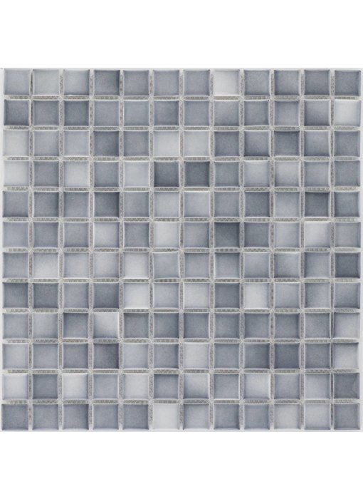 Keramik Mosaikfliese Grau Melange, matt - 33 cm x 33 cm