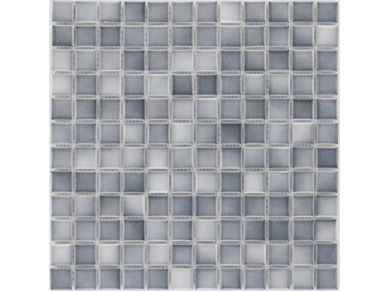 Keramik Mosaikfliese Grau Melange, matt - 33 cm x 33 cm