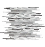 Mosaikfliese Metall Aluminium Black Grey Silver - 30 cm x 40 cm