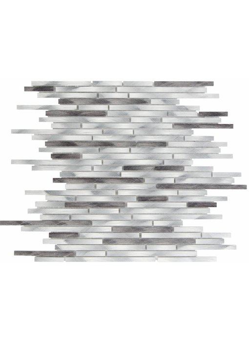 Mosaikfliese Metall Aluminium Black Grey Silver - 30 cm x 40 cm