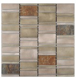 Mosaik Alu & Schiefer Beige 29,6 cm x 30 cm