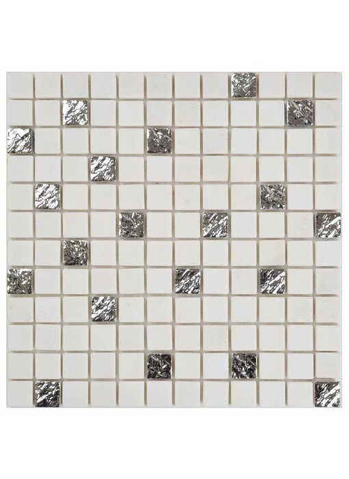 Mosaik Marmor Roma Silver - 30 cm x 30 cm