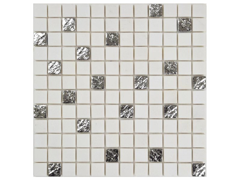 Mosaik Marmor Roma Silver - 30 cm x 30 cm