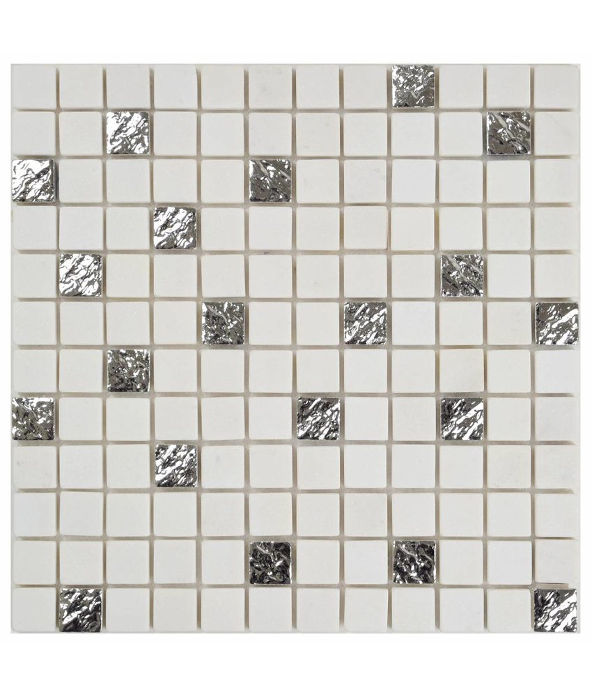 Mosaik Marmor Roma Silver - 30 cm x 30 cm