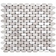 Mosaik Marmor Oval Grau poliert - 30 cm x 30 cm