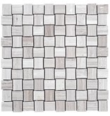 Mosaik Marmor Basketwave Grau poliert - 30 cm x 30 cm