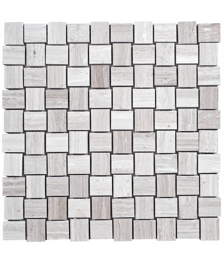 Mosaik Marmor Basketwave Grau poliert - 30 cm x 30 cm