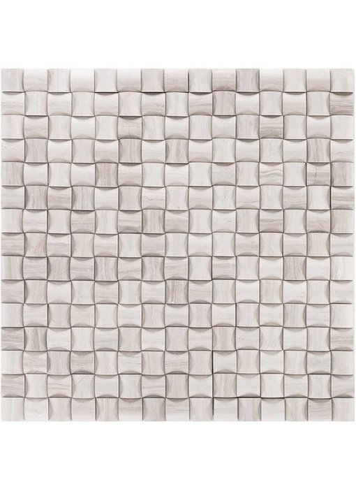 Mosaik Marmor Basket 3D Grau poliert - 30 cm x 30 cm