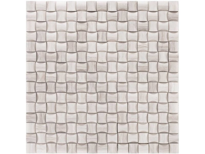 Mosaik Marmor Basket 3D Grau poliert - 30 cm x 30 cm