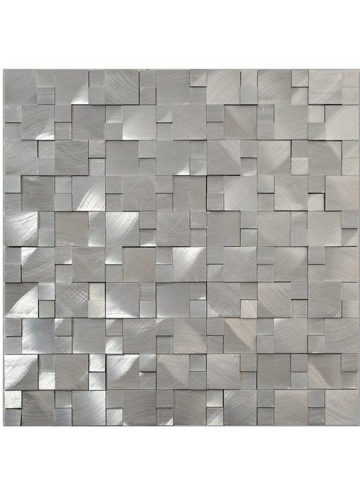 Mosaik Metall Alu 3D Silver 30 cm x 31,5 cm