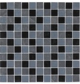 Mosaik Glas & Marmor Schwarz Grau Mix - 30 cm x 30 cm