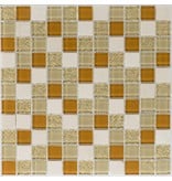 Mosaik Glas & Marmor Sevilla Creme Beige Wave - 30 cm x 30 cm